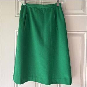 VTG Sears Woman’s Green Wool Skirt 24in Waist